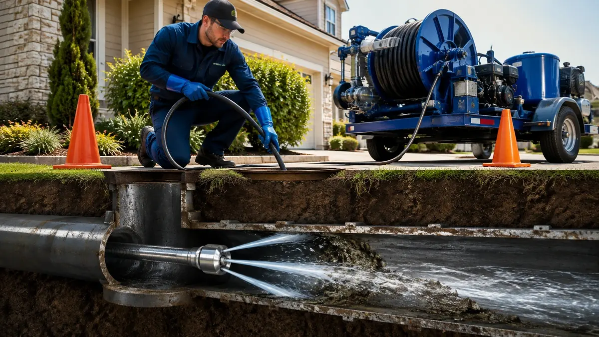 Main Sewer Line Hydro Jet Cleaning in Camp Nelson